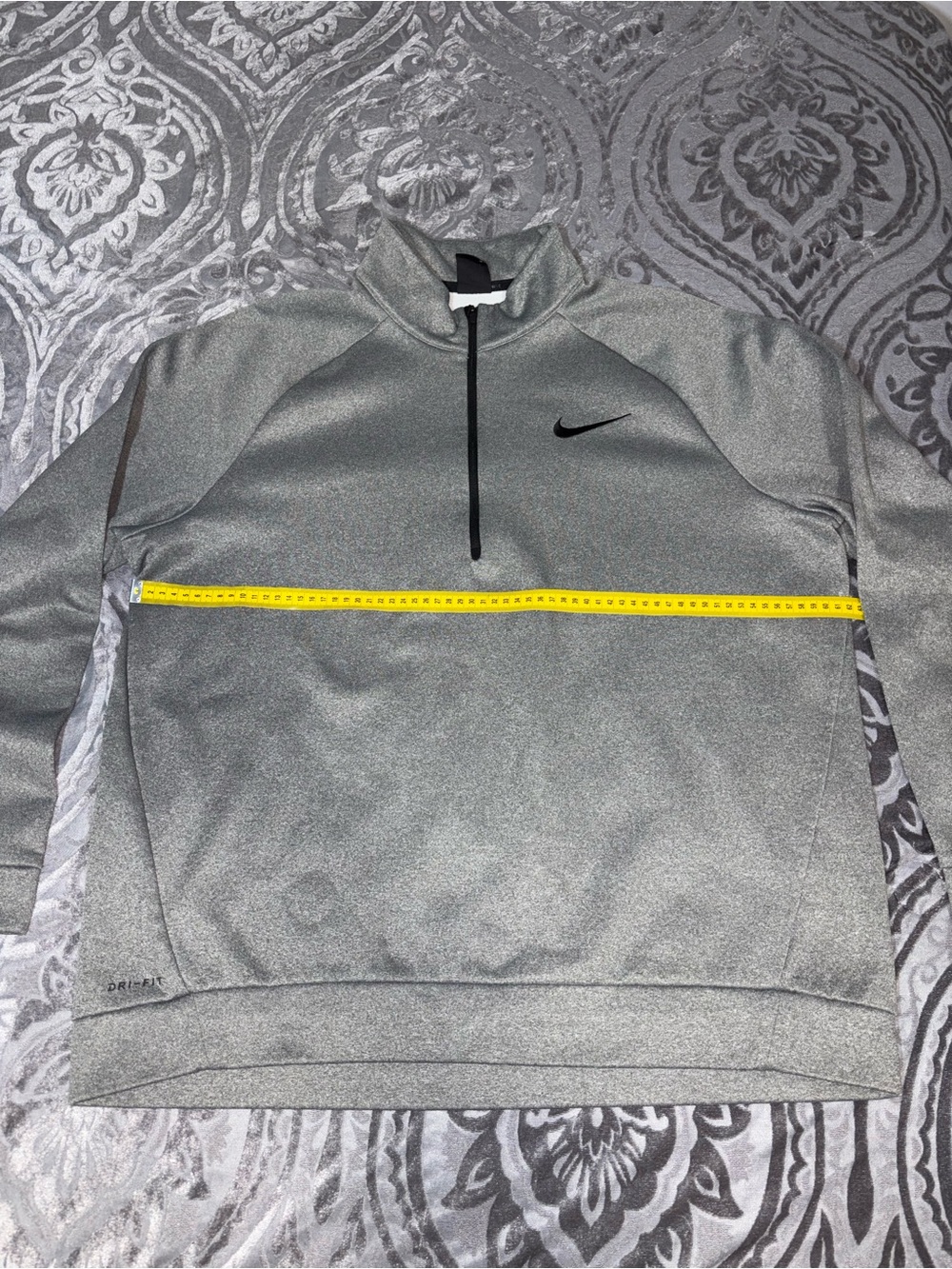 Nike Mens XL Golf Dri-Fit Gray Quarter Zip Pullover Sweatshirt